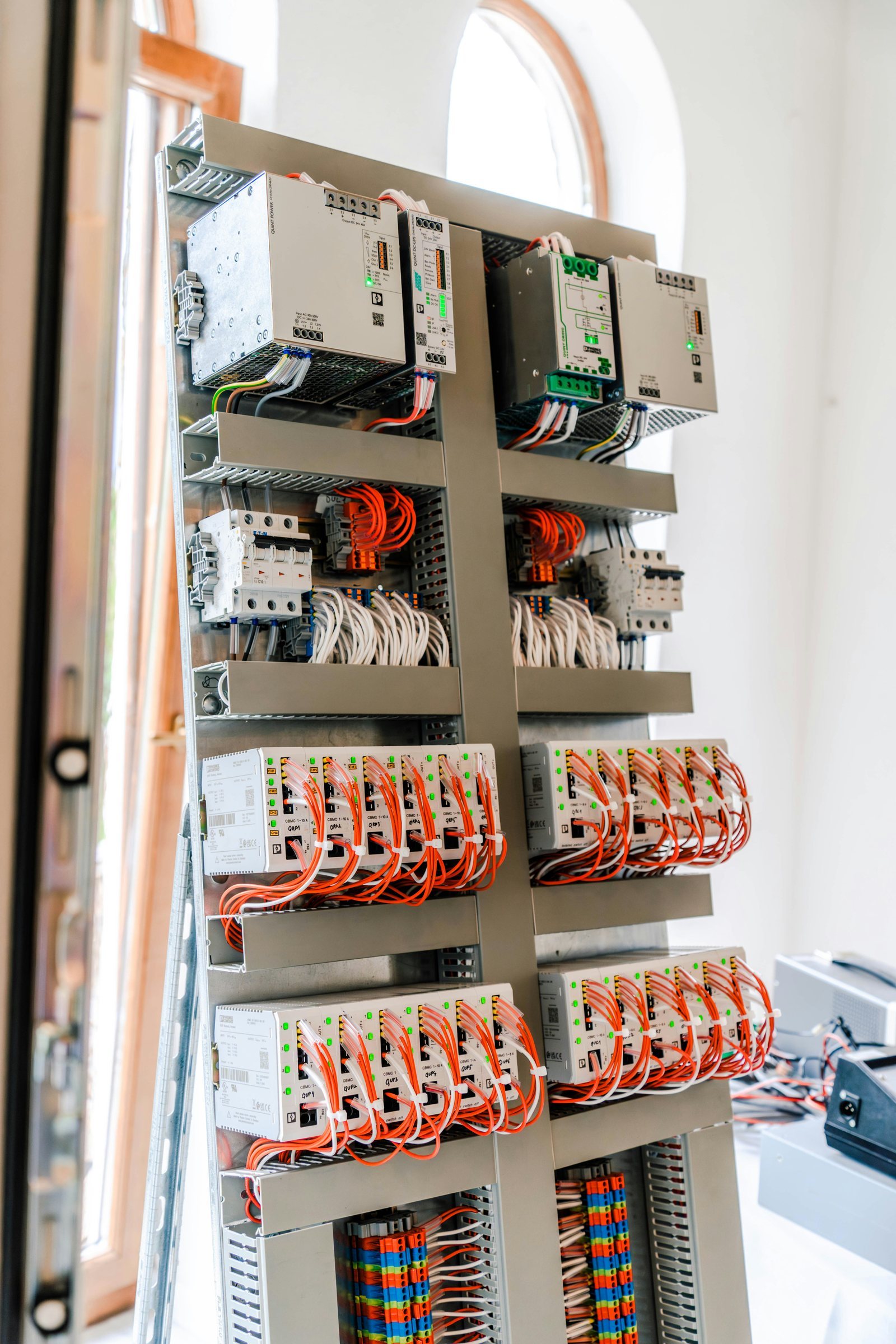 Electrical panel and organized wiring